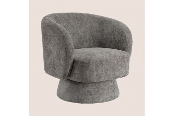 Fauteuil pivotant avec pied central en tissu - JULIO