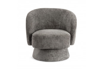 Fauteuil pivotant avec pied central en tissu - JULIO
