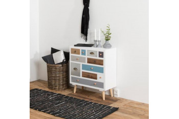 Commode moderne en bois 11 tiroirs L70 - THALIA