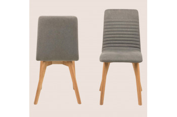 Chaises tissu et bois chêne (lot de 2) - ROSA