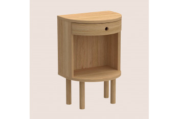 Table de chevet demi-cercle 1 tiroir 1 niche - MACON