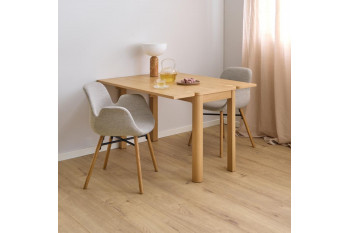 Table rectangulaire à volets chêne clair 2/4 places L120 - MILA