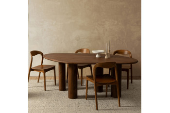 Table à manger ovale en manguier 8 personnes L200 - BLAS