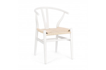 Chaise de salle à manger en bois blanc et assise tressée - KEA
