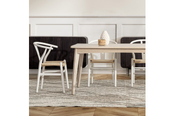 Chaise de salle à manger en bois blanc et assise tressée - KEA