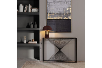 Console filaire en verre et en métal noir L107 - SPIRALE