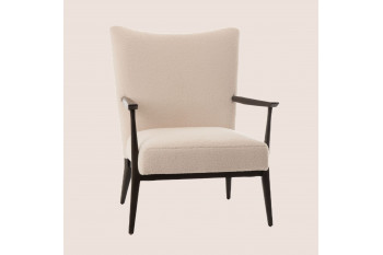 Fauteuil scandinave en tissu bouclette - SUZY