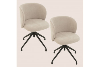 Chaises pivotantes réglables en hauteur en tissu (lot de 2) - MIA