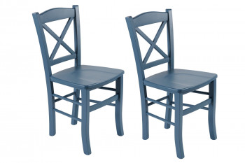 OCCASION Chaises en hêtre massif colorées (lot de 2) - CLAYTON