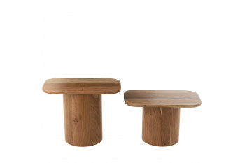 Table basses gigognes rectangulaires en acacia (set de 2) - CATIA