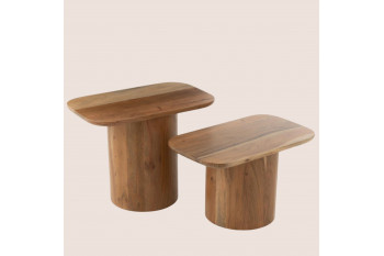 Table basses gigognes rectangulaires en acacia (set de 2) - CATIA