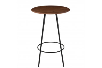 Table de bar ronde en bois et métal style industriel D60 - VARNY