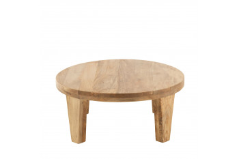Table basse ronde en manguier naturel D80 - MAKATI