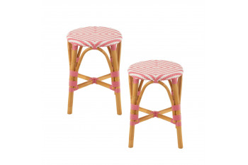 Tabourets parisiens avec assise tressée (lot de 2) - MONTMARTRE