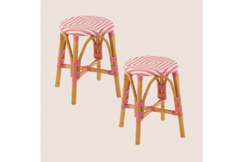 Tabourets parisiens avec assise tressée (lot de 2) - MONTMARTRE