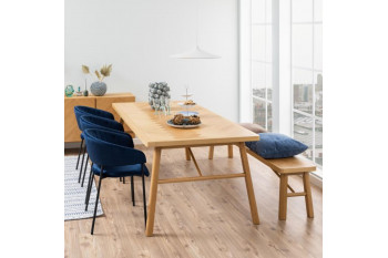 Table à manger rectangulaire en chêne L200 de style scandinave - WALY