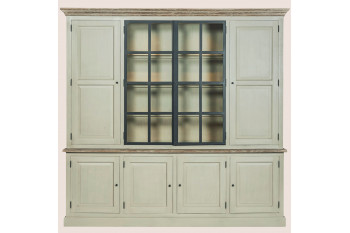 Buffet vaisselier en bois 4 portes éclairage LED - VILLAS