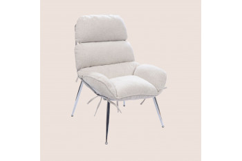 Fauteuil de relaxation en tissu et en métal chromé - KAITAN