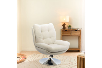 Fauteuil de salon relax pivotant en tissu - ERIC