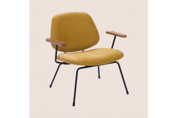 Fauteuil rétro en métal et tissu - CASCAIS