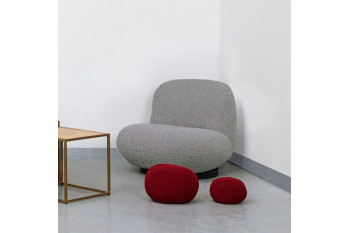Fauteuil pivotant en tissu bouclette - JEAN
