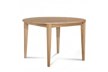 Table ronde bois D115 cm - 1 allonge - Pieds fuseau - VICTORIA