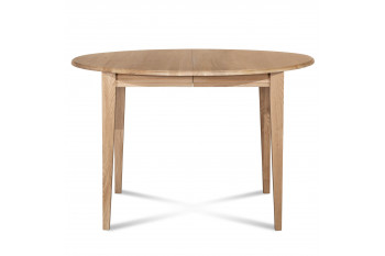 Table ronde extensible bois D105 cm - 1 allonge - Pieds fuseau - VICTORIA